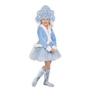 Снегурочка Полина (платье, жилетка, кокошник, сапо