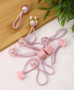 Набор резинок для волос Pearl heart, розовый