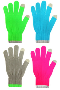 Перчатки одинарные для сенсорных экранов Неон