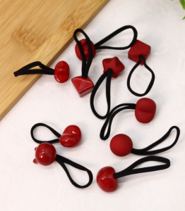 Набор резинок для волос Pearl heart, красный