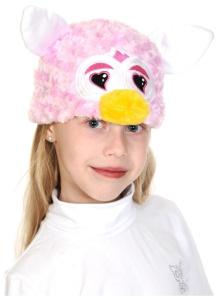 Маска Монстрик розовый сердечки плюш (КФ)