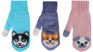Варежки двойные Хаски, Корги, Мопс. 