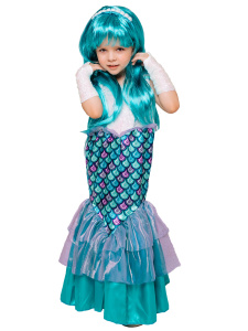 Русалка (платье, ободок, перчатки, парик)
